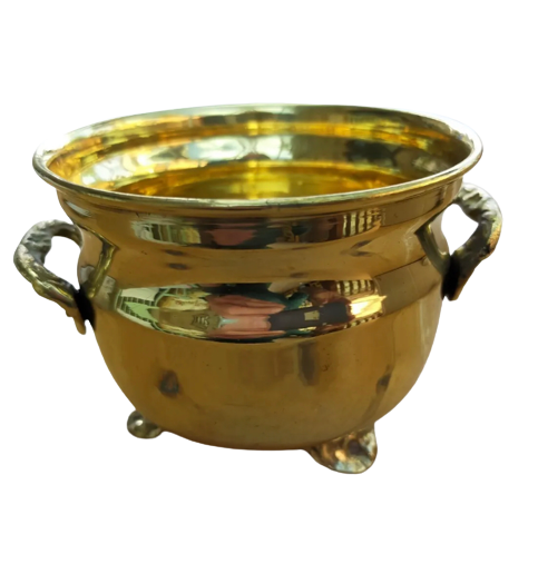 Vintage Brass Cauldron Planter Jardinere, Witches Cauldron, Witchcraft, Pagan, buy Wiccan