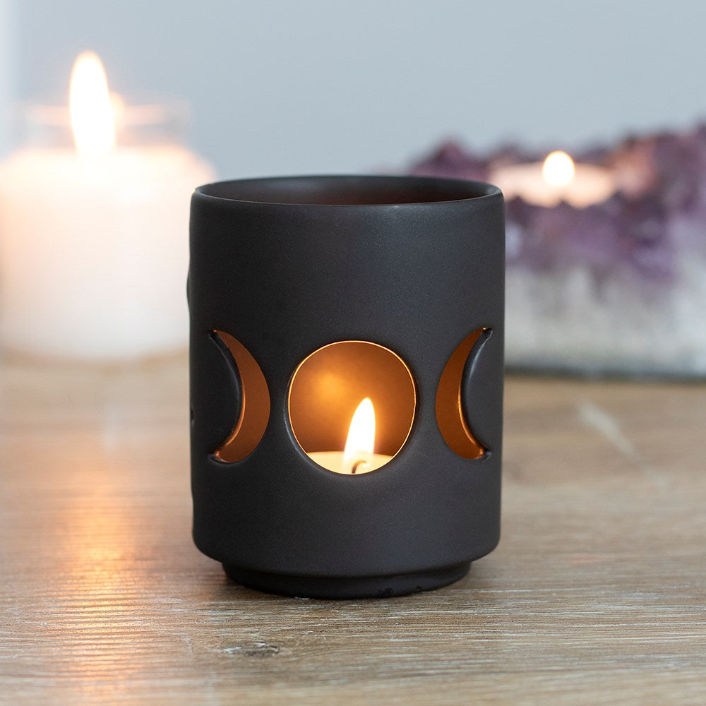 Ceramic Triple Moon Tealight Holder