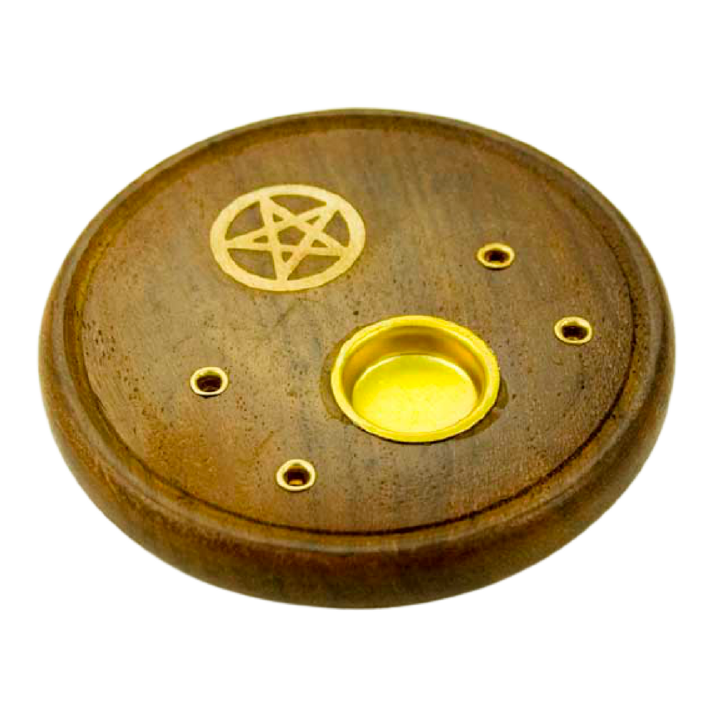 Wooden Pentacle Dual Incense Holder