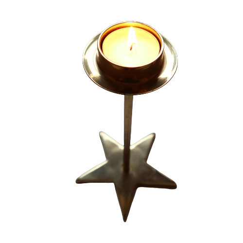 Brass Star Candle Holder