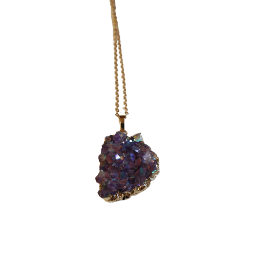 ‘Starseed’ Aura Amethyst Cluster Necklace