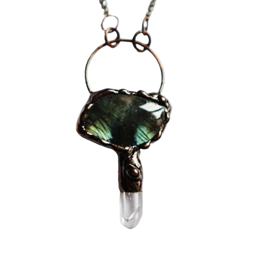 'Oracle' Labradorite and Quartz Necklace