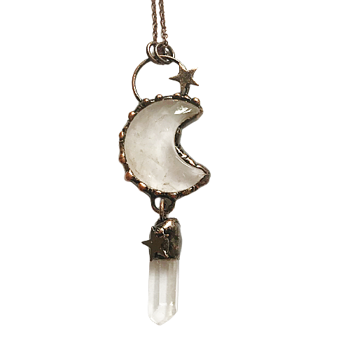 'Rebirth' Clear Quartz and Quartz Point Necklace